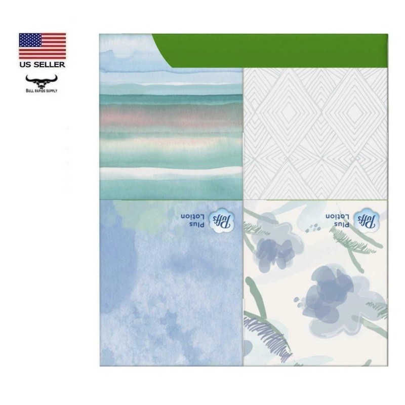 Puffs Plus Lotion Facial Tissue 4 Cube Boxes Pack Gentle