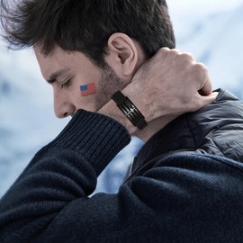 GLEZZA Always Remenber Bracelets for Boy Men American Flag Cross Inspirational Motivational Bracelet Bible Verse Christmas Birthday Easter Jewelry Gifts for Son Boyfriend Husband