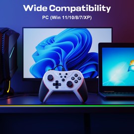 RivalPlay PC Controller Wired Game Controller for PC, Windows 11, 10, 7 & 8 with Paddles, 3-Level Vibration, Mappable Buttons & Textured Grips Black