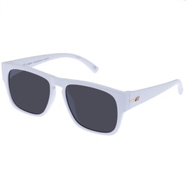 Le Specs Transmission Sunglasses Women Men Rectangular Frame Shape with UV Protection, White