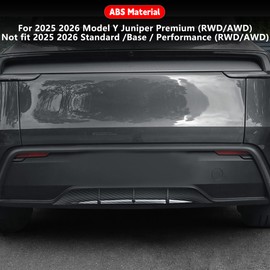 For Tesla Model Y Juniper Premium 2025 2026 Rear Bumper Diffuser Lip Spoiler Trunk Lower Valance Trim Panel Cover Guard Molding Protector Accessories (Glossy Carbon Fiber) Not fit Standard/Performance