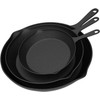 Frying Pans - Set of 3 Pre-Seasoned Cast Iron Skillets