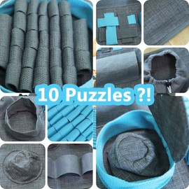 AMFIYQ Snuffle Mat for Dogs Large Breed-31'' X 19'' Sniff Mat Smell Training & Slow Eating, Dog Treat Puzzle, Interactive Feeding Game Dog Enrichment Toys for Boredom & Mental Stimulation (Blue&Grey)