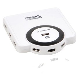USB Hub 10 Port by Duronic USB10BH White AQUADAM Super High Speed Transfer 480Mbps