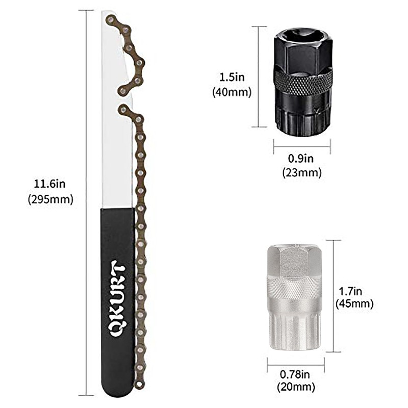 QKURT Bike Chain Whip Tool Kit Universal for Cassette and