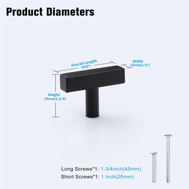 KNOBWELL 30 Pack Stainless Steel Cabinet Knobs, Matte Black Drawer