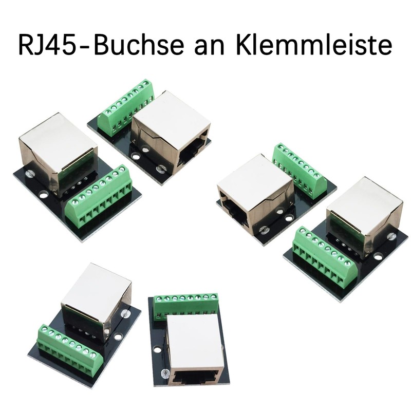 XIFUHUI 2pcs RJ45 Ethernet Breakout Board Single Socket Adapter, 2.54