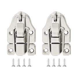 Runseaway 2Pcs Retro Silver Style Box Toggle Latch, Antique Metal Duckbilled Hasp Clasp with Padlock Hole for Jewelry Boxes, Cabinets, Toolboxes, Vintage Suitcases