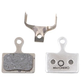 MicrOHERO Compatible Disc Brake Pads for Shimano K04Ti K04S K03Ti K03S L04C L03A BR-M910, BR-M9110, BR-M8110, BR-R9170, BR-R8070, BR-R7070 (Aluminum Carbon BP-Carbon C055)