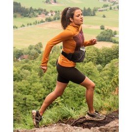 WATERFLY Fanny Pack Waist Bag: Hiking Water Bottle Holder with Strap Waist Pack for Women Men Hydration Hip Packs for Running Walking Traveling-Black