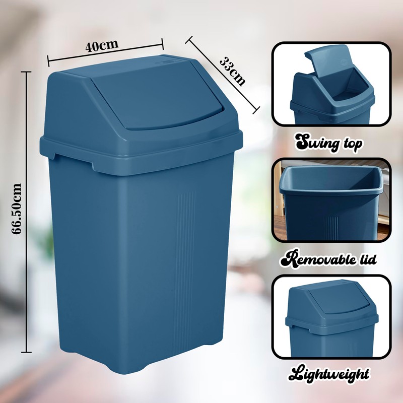 JMS we create smile 8L/25L/50L Litre Plastic Swing Lid Bin