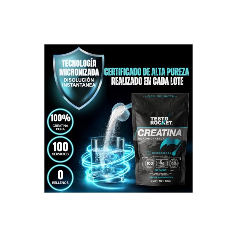 Creatina Monohidratada Micronizada | 200 Servicios 5gr porcion | Pre