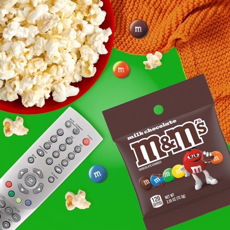 M&M'S Milk Chocolate Candy Peg Bag, 2.55 oz (Pack of