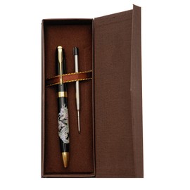 February Mountain Mother of Pearl Ballpoint Pen Retractable Ballpoint Pen Gift Business Office 1.0mm Medium Point Black Ink Extras Replaceable Metal Refills