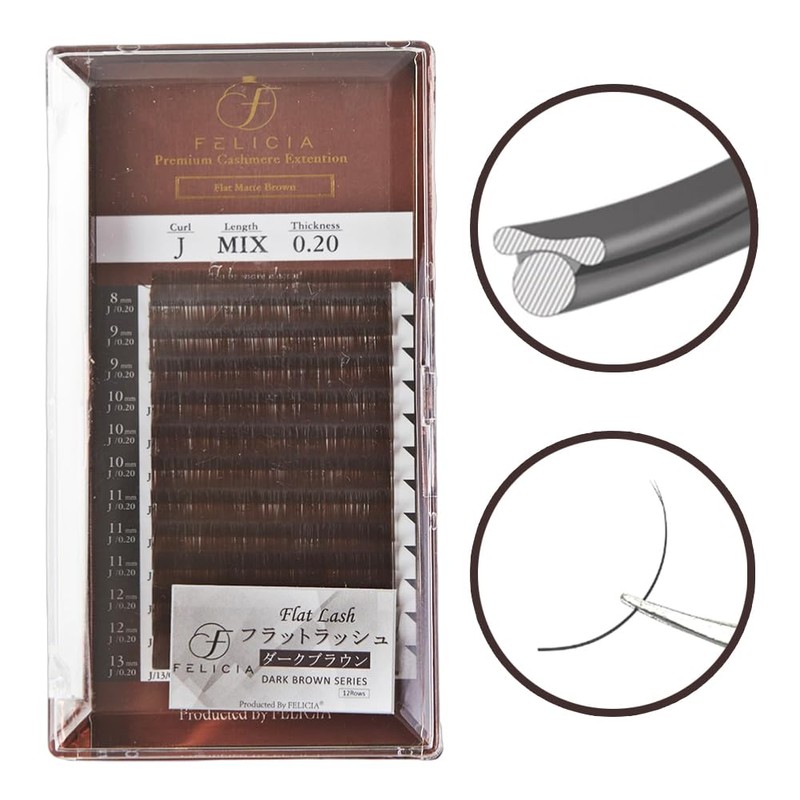 FELICIA [Dark Brown] Flat Lash Ultra Soft Eyelash Extensions Single