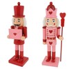 Kathfly 2 Pcs Valentine's Day Nutcracker 10 Inch Wooden Pink