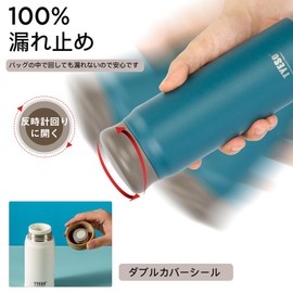 TYESO Water Bottle, Lightweight, Slim, 27.7 fl oz (800 ml), Thermos Flask, Vacuum Insulated, Stainless Steel, Double Layer, Wide Mouth, Home Office, Adults, Kids, Dark Blue