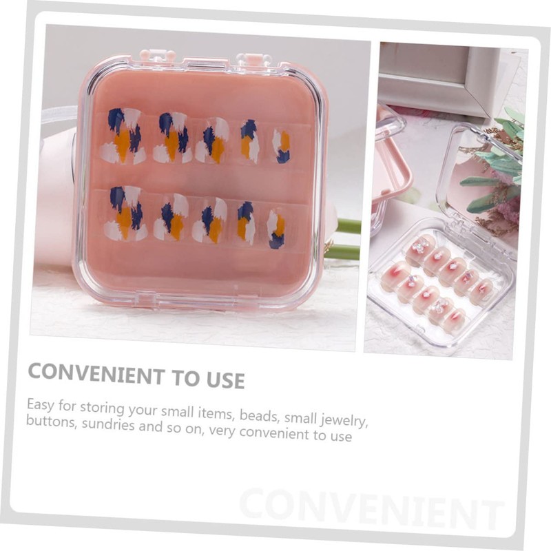 Baluue 6pcs Nail Storage Organizer Box Portable Nail Holders Storage