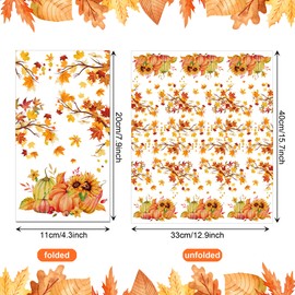120-Count Thanksgiving Pumpkin Paper Napkins | 4.3x7.9 Inch Napkins with Autumn Leaf, Pumpkin & Sunflower Designs | Perfect for Thanksgiving Dinners, Family Gatherings, Holiday Tables & Party Decor