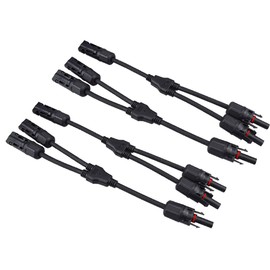 FULARR 2 Pairs Professional MC4 Solar Panel Cable Connector, Solar Y Branch Connector Cable MMF/FFM, for Solar Panel Cable Photovoltaic System Parallel