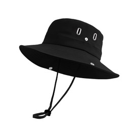 Zylioo L/XL/2XL Men's Sun Hats for Large Heads, Large Sun Protection UPF50+ Safari Boonie Hiking Hat with Wide Brim, black, XL