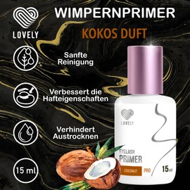 LOVELY Primer for Eyelash Extension – 15 ml, Coconut | Eyelash Extension Bonding Agent for Longer Hold | Liquid for Pretreatment of Application | Lash Extensions Primer | Scent: Coconut