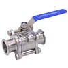 DERNORD 1.5" Sanitary Ball Valve Fits 1.5" Tri-Clamp Clover Stainless