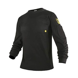 PTAHDUS FR Shirts for Men, 7.1oz Flame Resistant Clothing Long Sleeve FRC Welding Shirts, NPFA2112 100% Cotton Fire Retardant Clothes(7.1oz Black,X-Large)