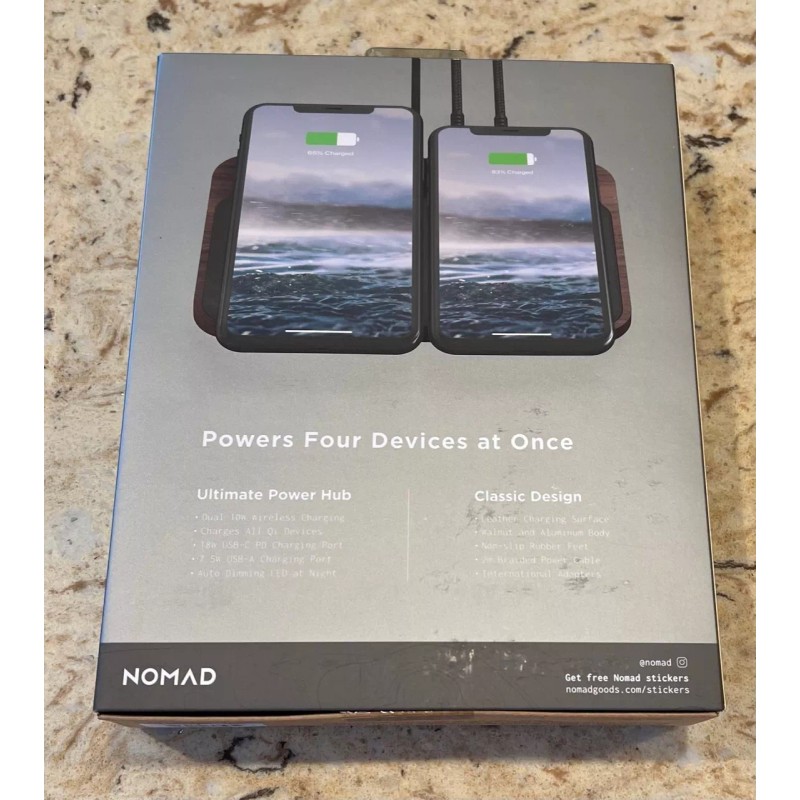 Nomad Base Station Hub Edition Qi Wireless Charging Station Leather