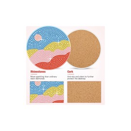 GLOYER 8 Pcs Diamond Painting Coasters,Ocean Whale Diamond Painting Kits Accessories for Beginners Adults and Kids for Home Decoration Gifts(3.94x3.94 inch)