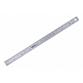 Mitutoyo 182-303, 8"/200mm Semi-Flexible Rule, (1/16, 1/32, 1/64", 1mm, 0.5mm), 5/8" Wide, Satin Chrome, Engraved Front Side Only