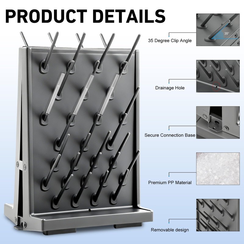 Pushglossy 1 Pcs 54 Pegs Lab Drying Racks Double Sided