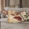 Plistiz Festive Cardinal Throw Blanket 50"x60", Bird Lover Blankets for