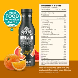 KARVIVA ACE Collagen Juice, Energy Recovery, Healthy Joints, Skin & Hair, Antioxidants, Marine Collagen, Electrolytes, Low-Sugar, Low-Calories, Non-GMO, Vitamins (6 BPA-Free Bottles,12 fl oz Each)