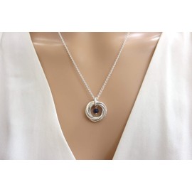 60th Birthday Gifts for Women | Sterling Silver Birthstone Necklace | 60th Birthday