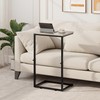 Vagusicc C Shaped End Table for Couch, 33.2'' Extra Tall