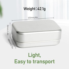 2PCS Aluminum Travel Soap Container with Lid Self Draining Soap Dish Metal Storage Rack,Portability Moisture Resistant Metal Soap Holder Home or Travel
