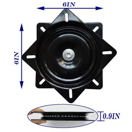 2Pack Heavy Duty Bar Stool Swivel Plate, 6Inch Chair Base With Solid Ring of Ball Bearings, 400lbs Capacity Replacement Seat Parts Lazy Susan Hardware for Barstools Recliner Chair Boat