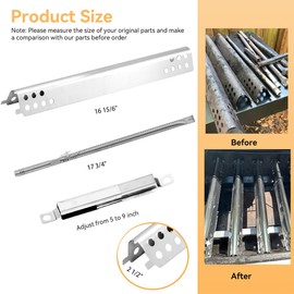 Grill Repair Parts for Charbroil Performance 6 Burner 463244819 463238218 463276517 463276617 466245917 463277918 463274819, G470-5200-W1 Burner Tube 470-0004-W1A Heat Plate for 6 Burner 463244819