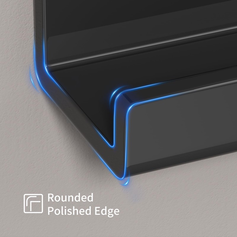 AITEE Vinyl Record Shelf Wall Mount: 6 Pack Acrylic Black