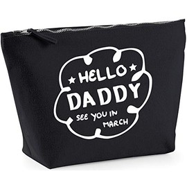 Hippowarehouse Hello Daddy See You In March printed make up cosmetic wash bag 18x19x9cm