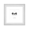 6x6 White Ornate Photo Frame With White Mat For 4x4