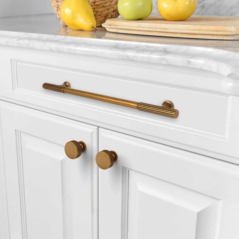 Asidrama 10 Pack 10 Inch(254mm) Antique Brass Cabinet pulls Kitchen