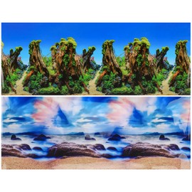 Lainrrew Aquarium Background Poster HD, Dual-Sided Water Plants & Fish Tank Landscape, 16"x40", Vivid Marine Life, Waterproof Scenery, Easy to Install, Durable Tank Decor (Type 6)