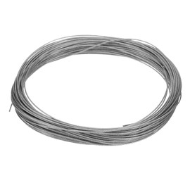 uxcell 1/32" (0.8mm) 304 Stainless Steel Cable Wire Rope 7 x 7 Strands Core 50ft (15m) PVC Coated Aircraft Wire for Construction Outdoors Marine Rigging Decking Railings