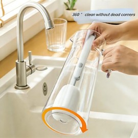Bottle Brush Long Handle Cup Cleaner Brush Sponge Bottle Scrubber Detachable Handle Portable Sponge Cleaning Brush for Cups Wine Glasses Water Bottles