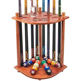 AKLOT Billiard Cue Racks,Pool Cue Rack With Score Counters Pool Stick Holder w/Drink Holder, Holds 8 Sticks and Full Set of Pool Balls