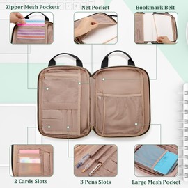 Teamoy Multi-Functional Journal Supplies Storage Case, Notebook Holder with Detachable Pen Slots, Journal Travel Organizer for B5 Notebooks, Planner, Pens, Journal Accessories, Black