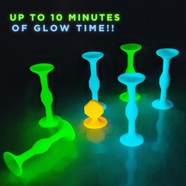 POPDARTS Glow Pack Game Set Glow in The Dark (Blue and Green) - Indoor, Outdoor Suction Cup Throwing Game - Competition with a POP