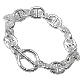 Thick Chain Bracelet, Men's, Women's, Mantle Bracelet, Silver, Silver Color, H Chain, Simple Bracelet